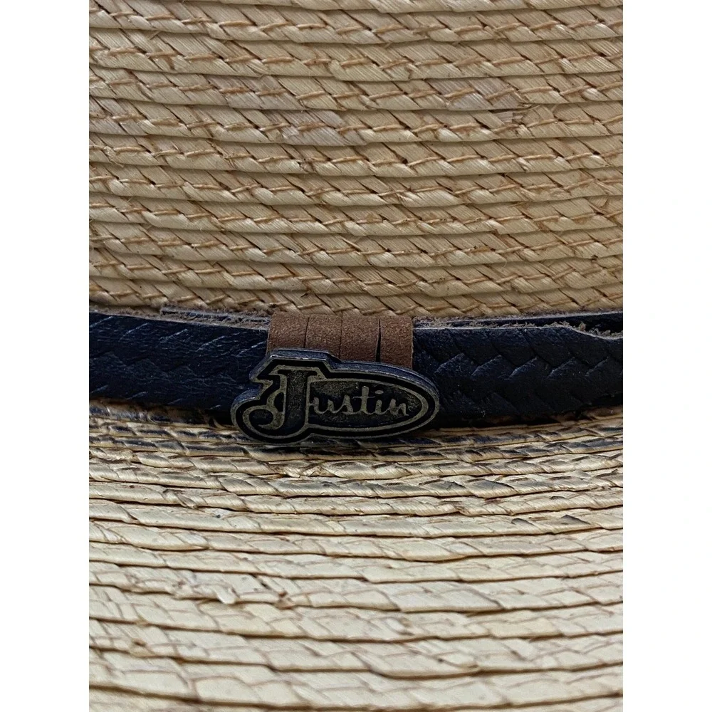 Justin‎ 20X Straw Cowboy Hat Natural Tan Western Wide Brim Made in Mexico 7 1/4